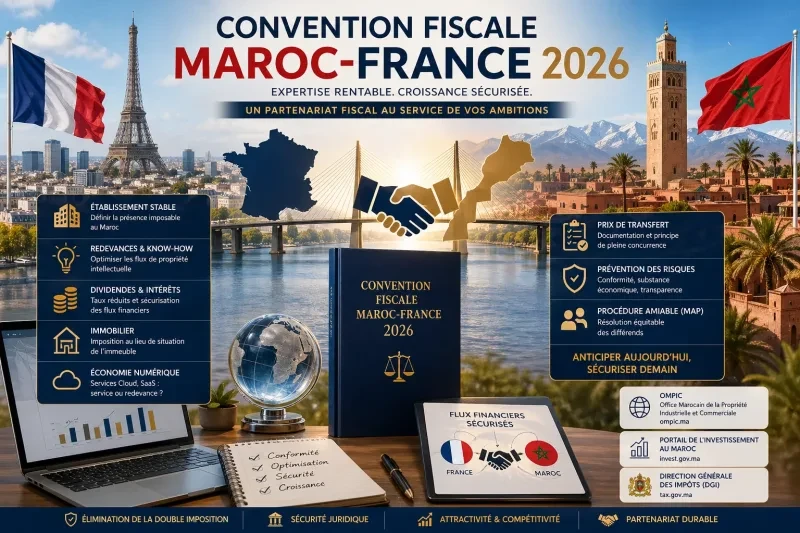 مخطط يشرح الاتفاقية الضريبية بين المغرب وفرنسا في 2026
