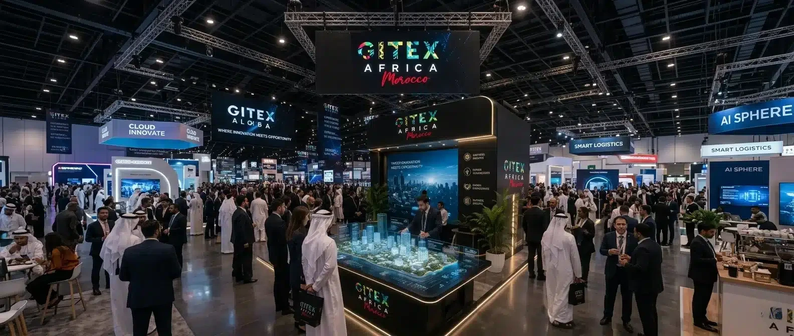 قاعة GITEX Africa مزدحمة وتضم أجنحة تكنولوجية متعددة
